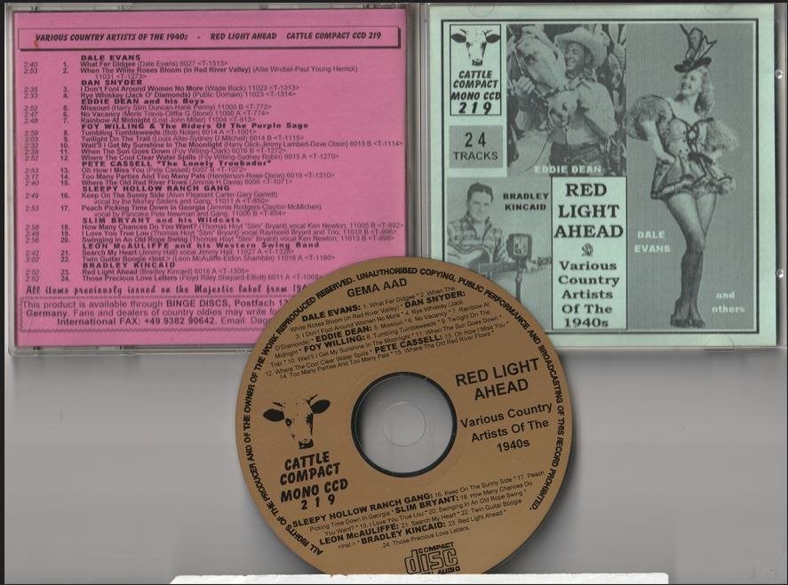 Various Country Artists Of the 1940s - Red Light Ahead, Ophalen of Verzenden, Zo goed als nieuw, Country en Western