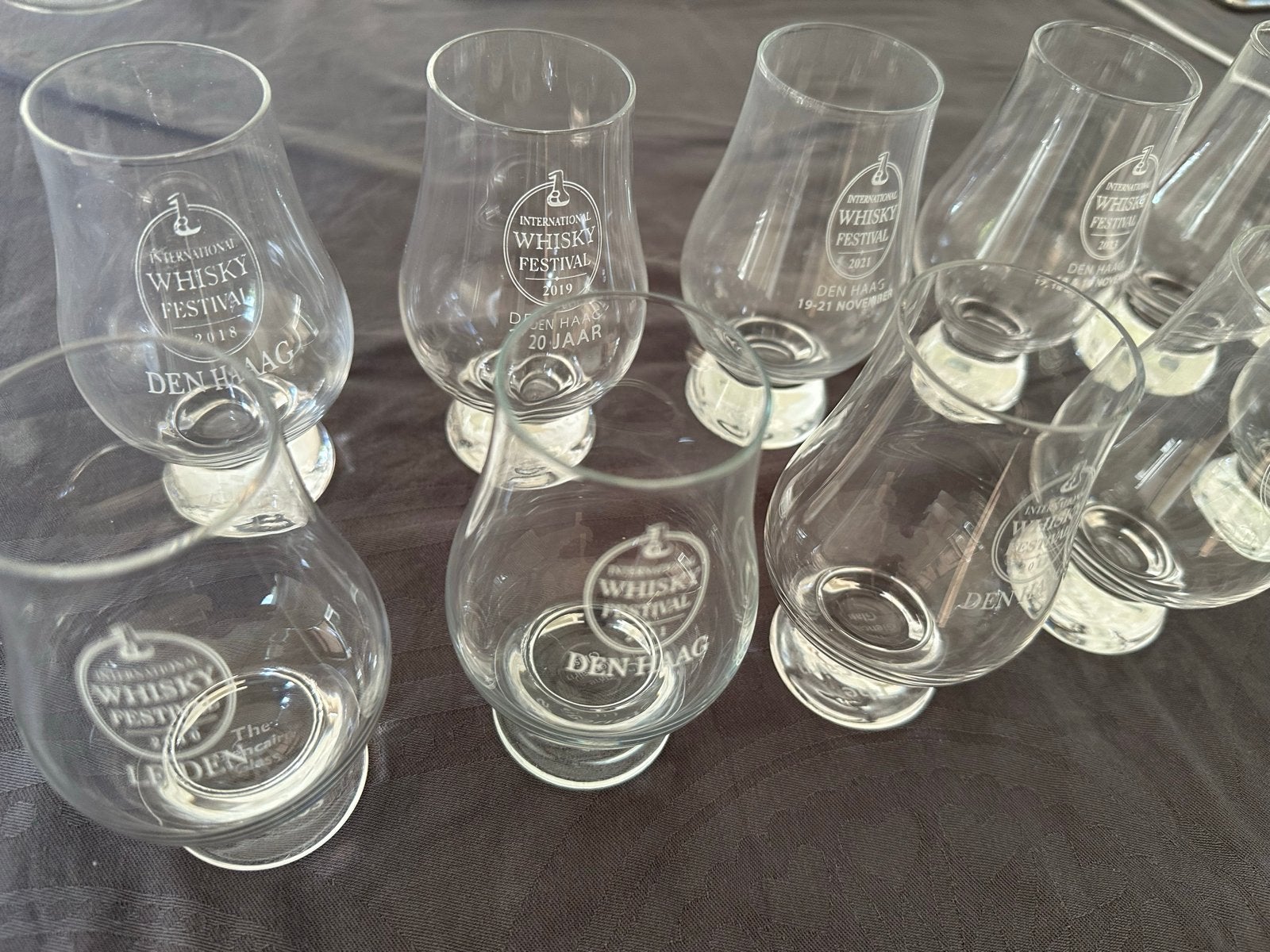 14 Glencairn proefglaasjes International Whisky Festival, Overige typen, Ophalen of Verzenden, Gebruikt, Glas