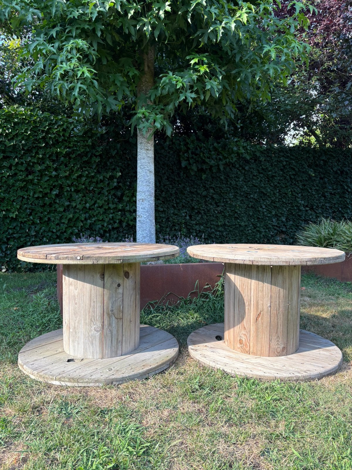 Houten kabel haspel., Ophalen, Gebruikt, Hout