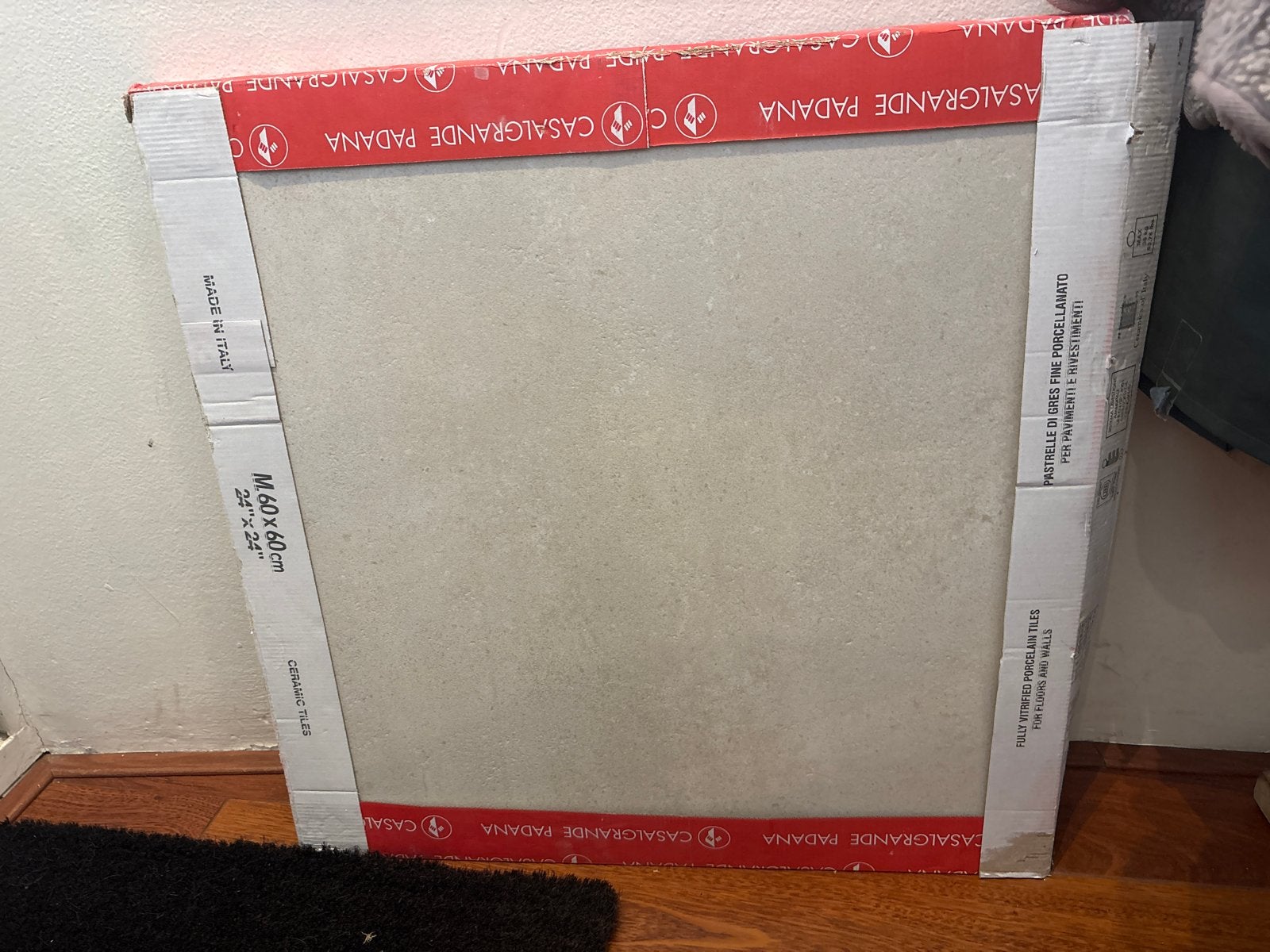 4 Keramische tegels 60x60 cm, beige/zandkleur, Ophalen, 60 cm of meer, Keramiek, Nieuw