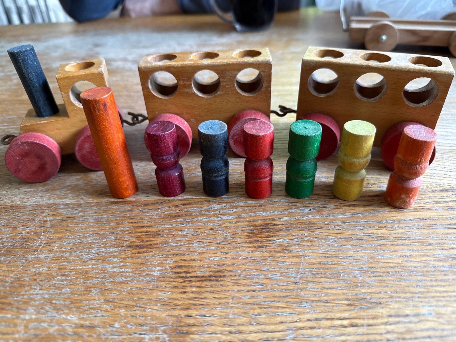 Vintage SIO houten trein jaren 60/70, Ophalen of Verzenden, Gebruikt, Duw- of Trekspeelgoed