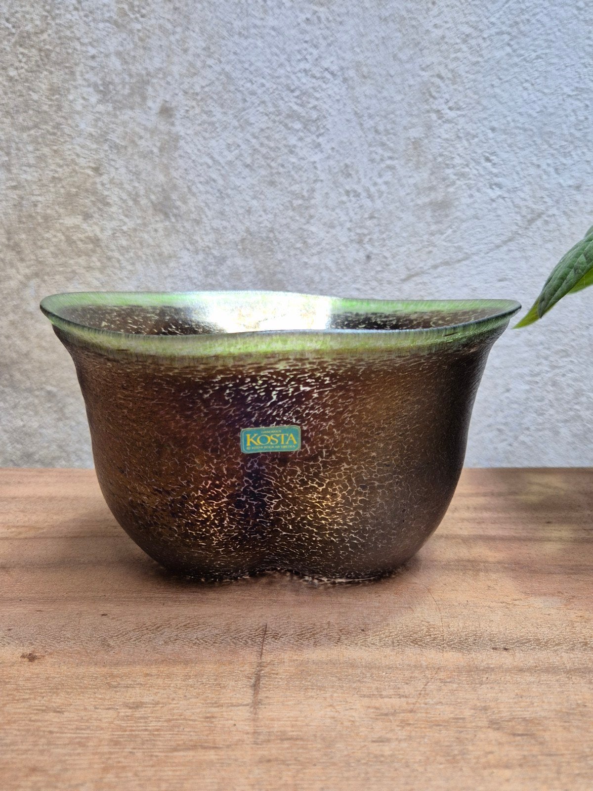 Vintage glazen schaal van Kosta Boda Bertil Vallien, Ophalen of Verzenden, Vaas, Groen, Glas