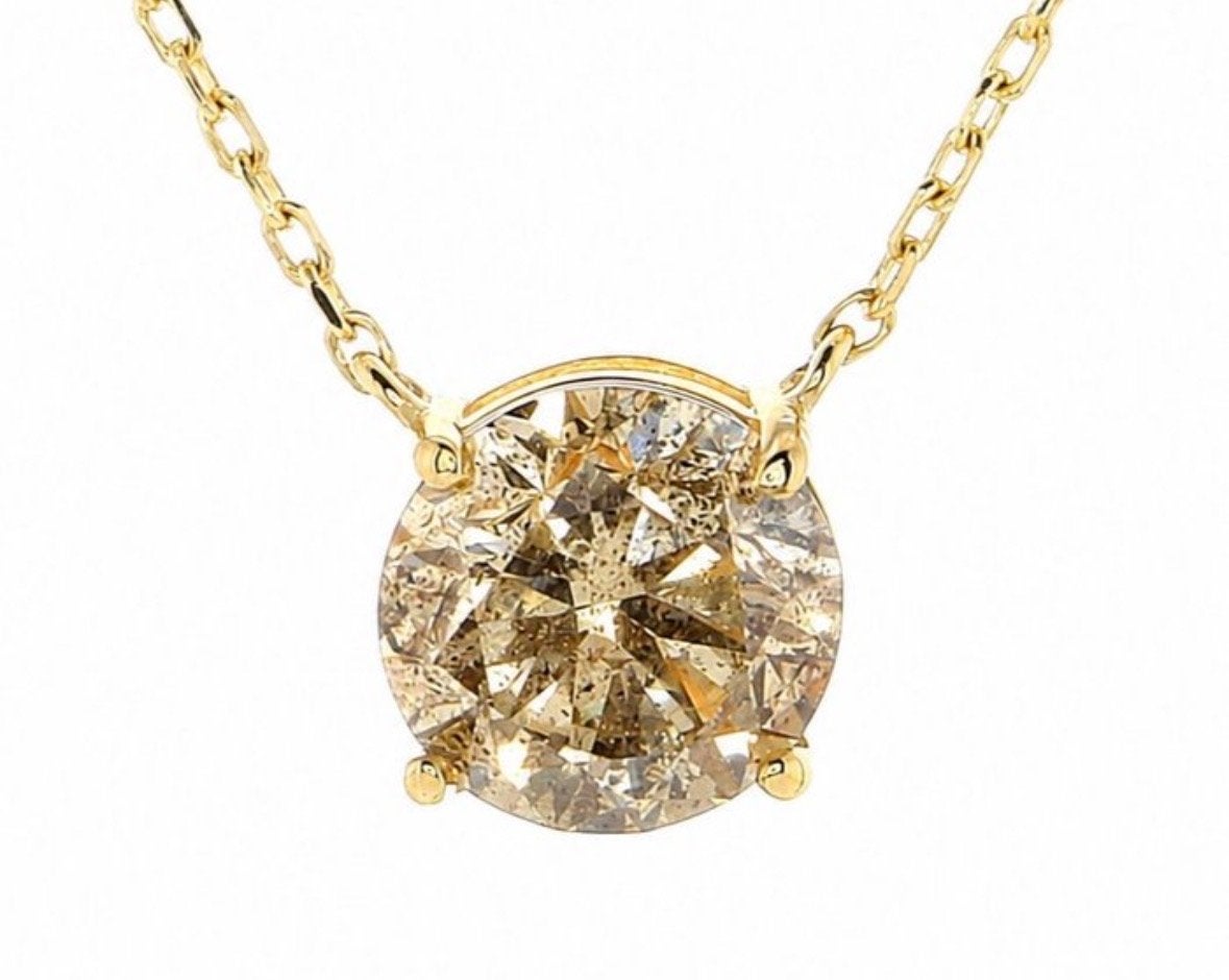 Briljant geslepen diamant 2.01 crt fancy yellow brown, Gebruikt, Bruin, Ophalen of Verzenden, Met edelsteen