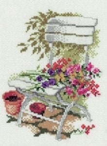Borduurpakket Stoel met bloemen 215365, Geen, Geen, Nieuw, Ophalen of Verzenden