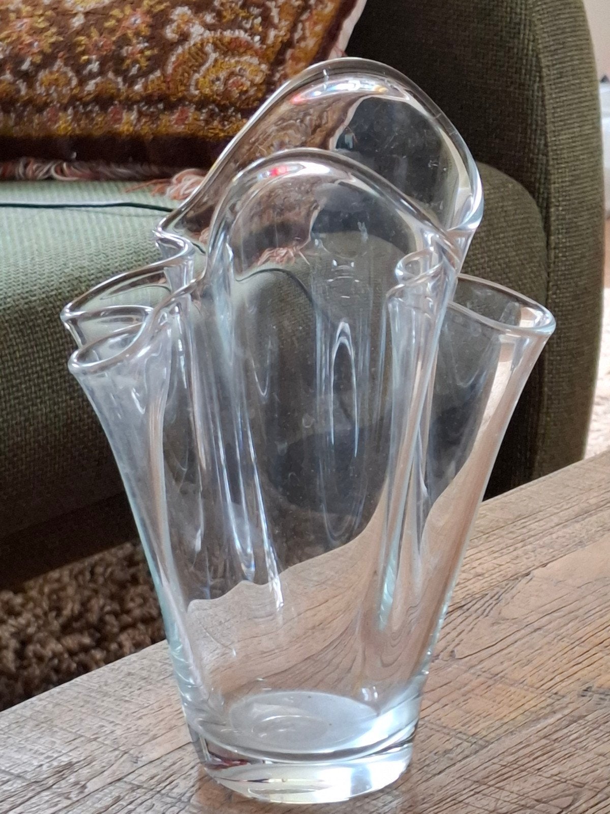 Waaiervaas envelopvaas zakdoekvaas, Huis en Inrichting, 24 cm, Transparant, Ophalen of Verzenden, Glas