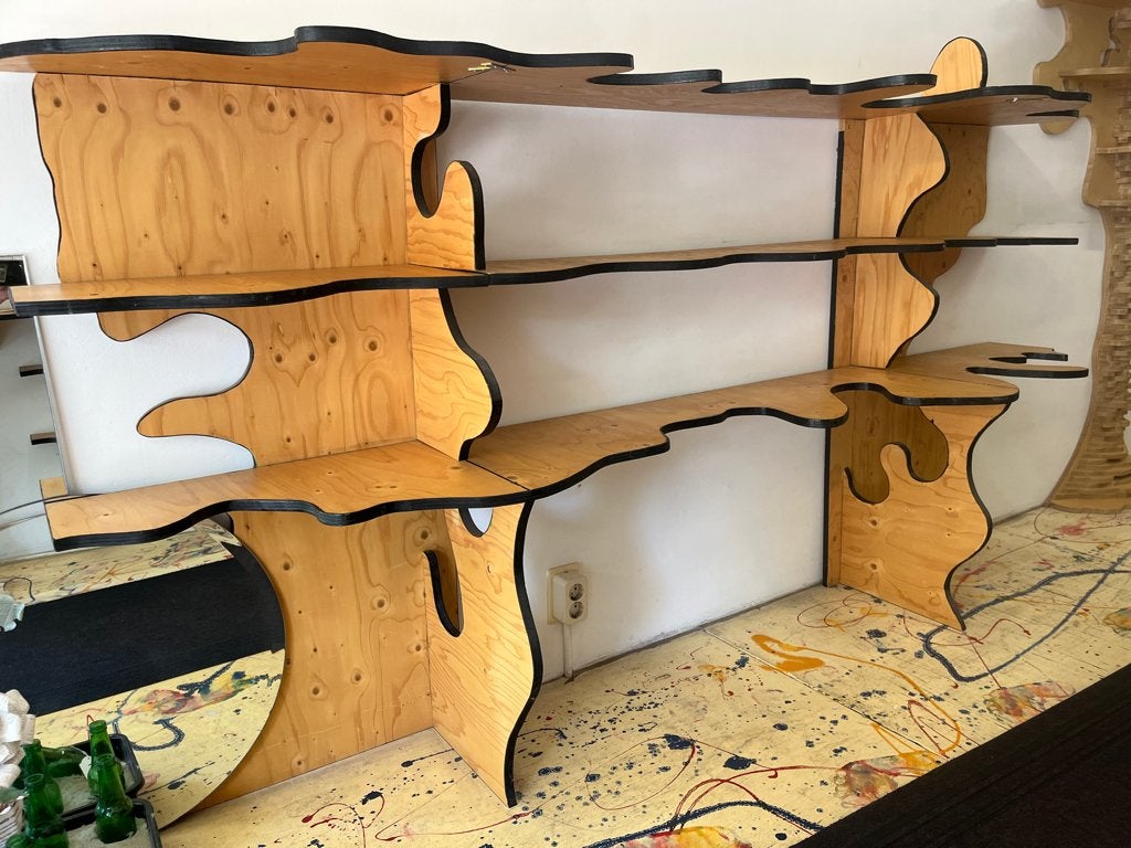 Kunstizinnige boekenkasten, Huis en Inrichting, Kasten | Boekenkasten, Ophalen, Met plank(en), 100 tot 150 cm, Zo goed als nieuw