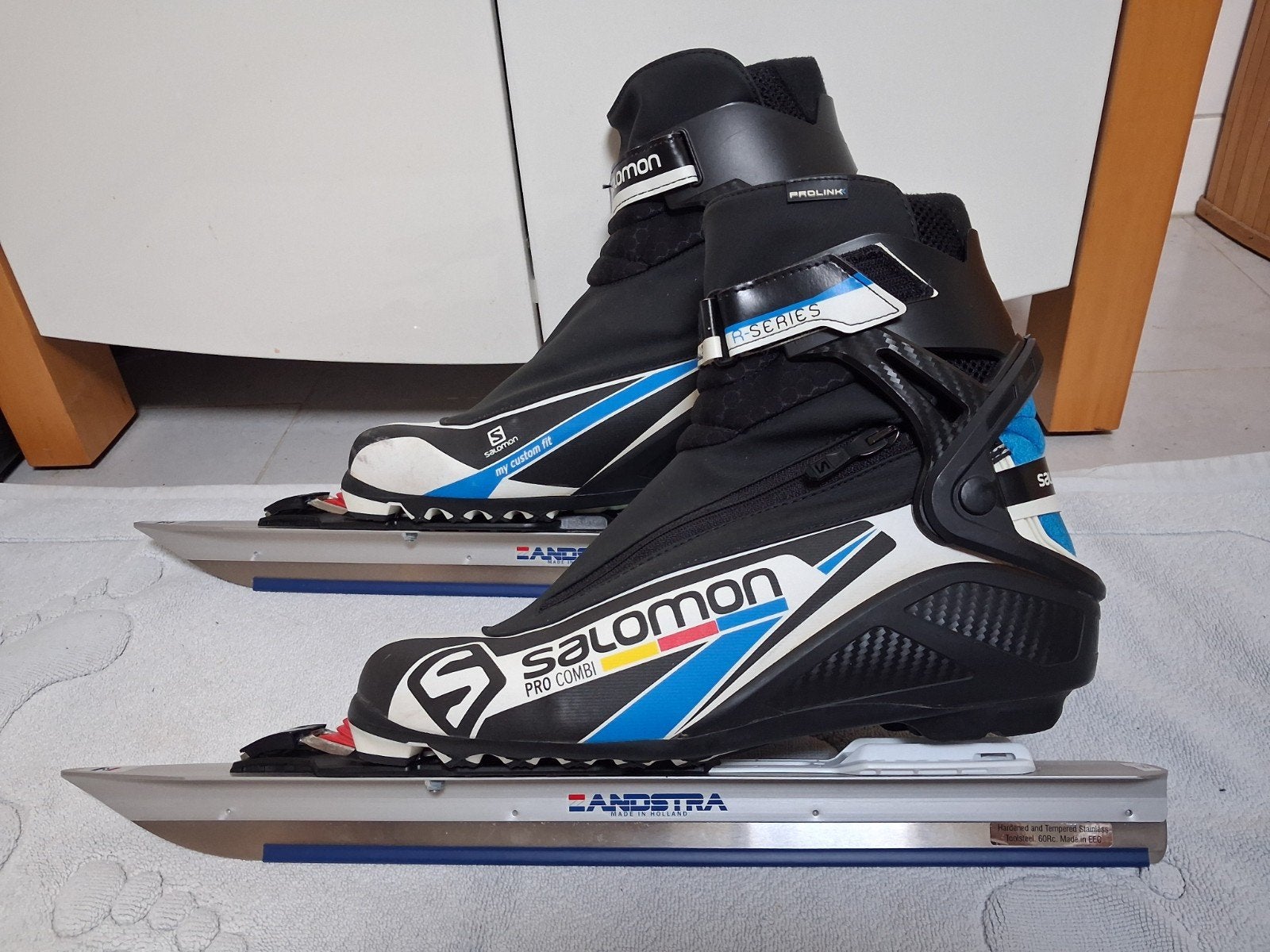 Salomon Pro Combi schaatsen met Zandstra noren (maat 46 2/3), Sport en Fitness, Overige merken, Klapschaats, Gebruikt, Combinoren