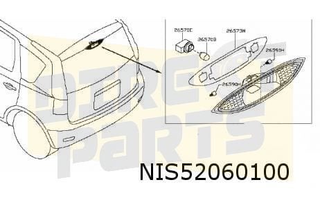 Nissan Note (-12/10) derde remlicht Origineel! 265905U80A, Auto-onderdelen, Verlichting, -, Verzenden, -, Nieuw