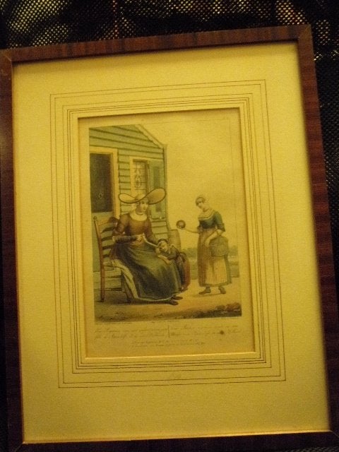 Een Boerin met haar kind, en Meisje van Assendelft Nrd.Holla, Antiek en Kunst, 44 cm, Met tekst, 1800 - 1899, 35 cm