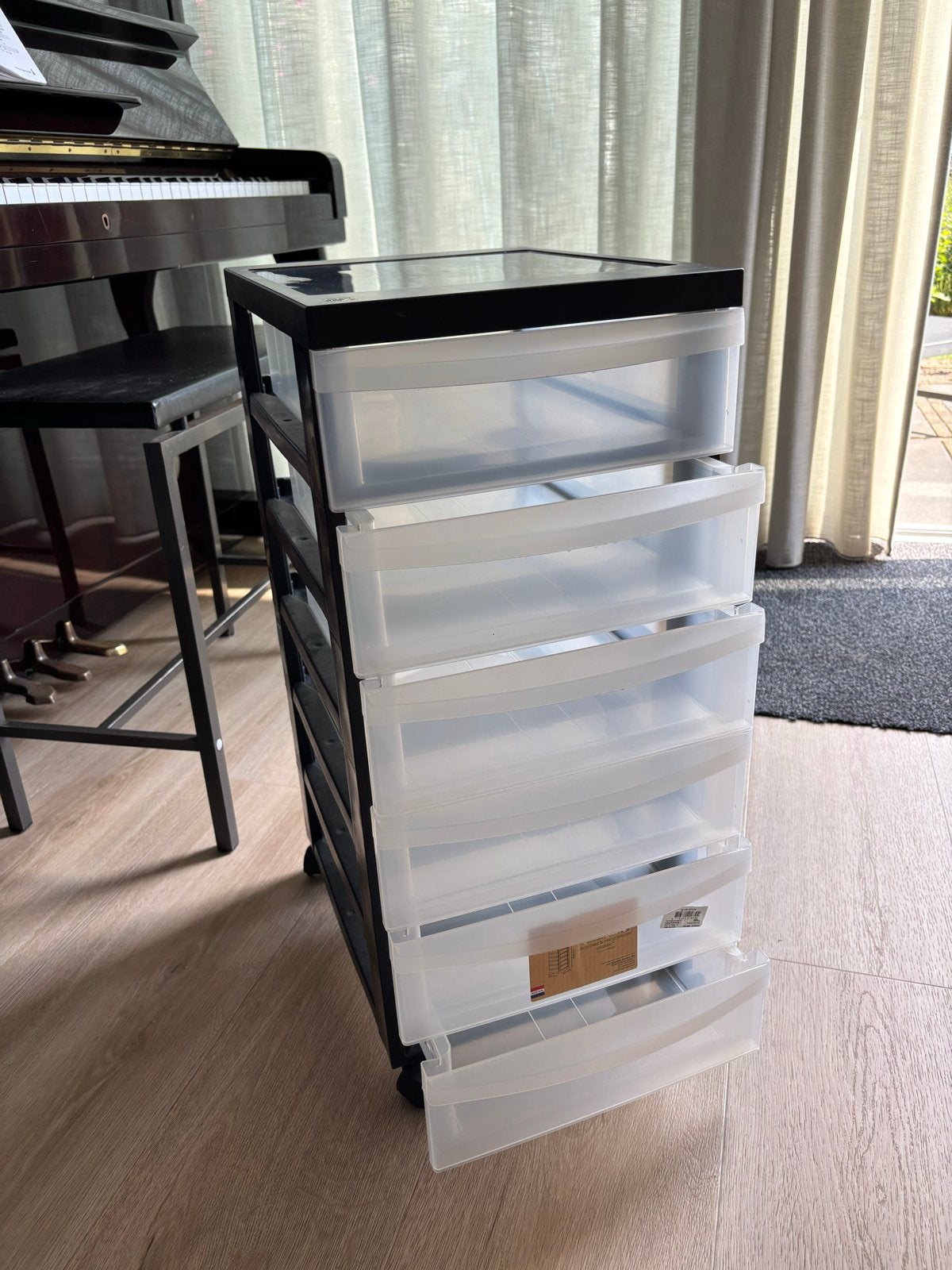 Handige ladekast op wielen met 6 transparante laden, Huis en Inrichting, Kasten | Ladekasten, Ophalen, 5 laden of meer, 100 tot 150 cm