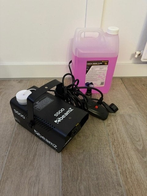 BeamZ S500 rookmachine 500W + rookvloeistof – slechts 2x geb, Ophalen, Zo goed als nieuw, Rookmachine