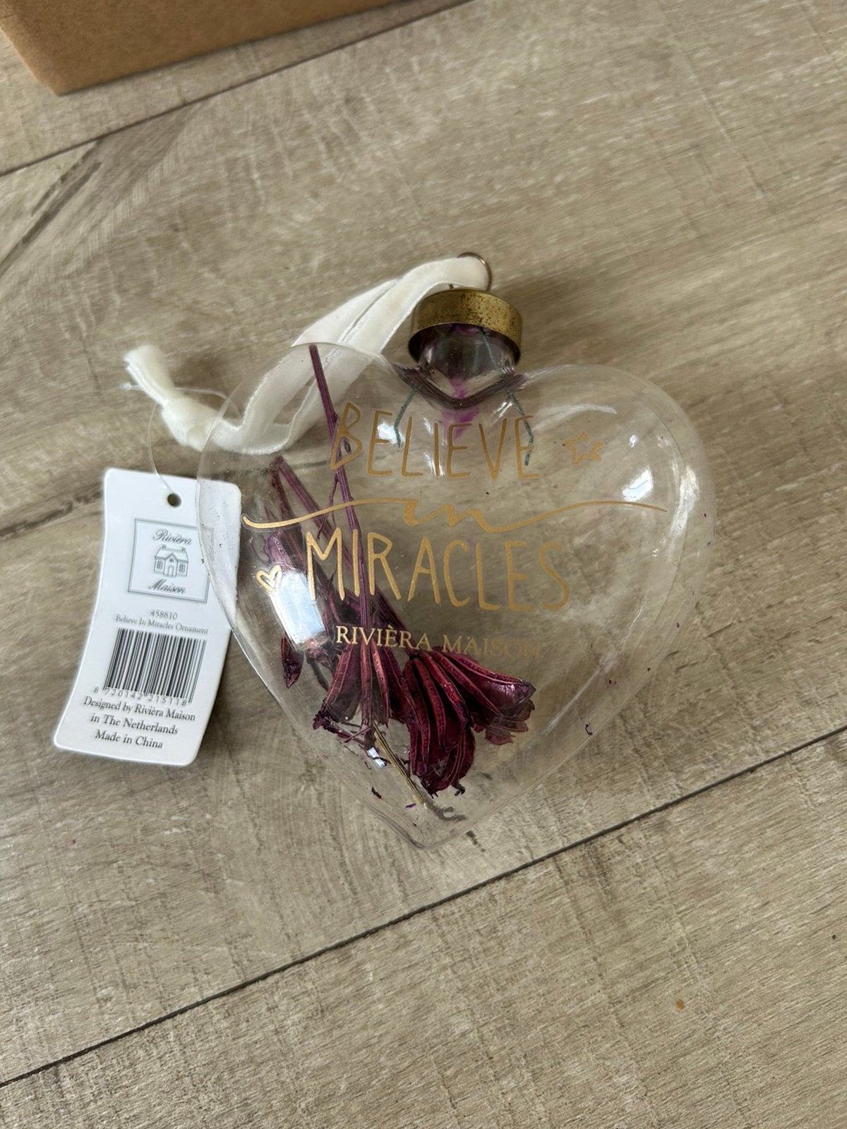 Nieuwe Mooie glazen Riviera Maison “Believe in miracles”, Ophalen of Verzenden, Nieuw