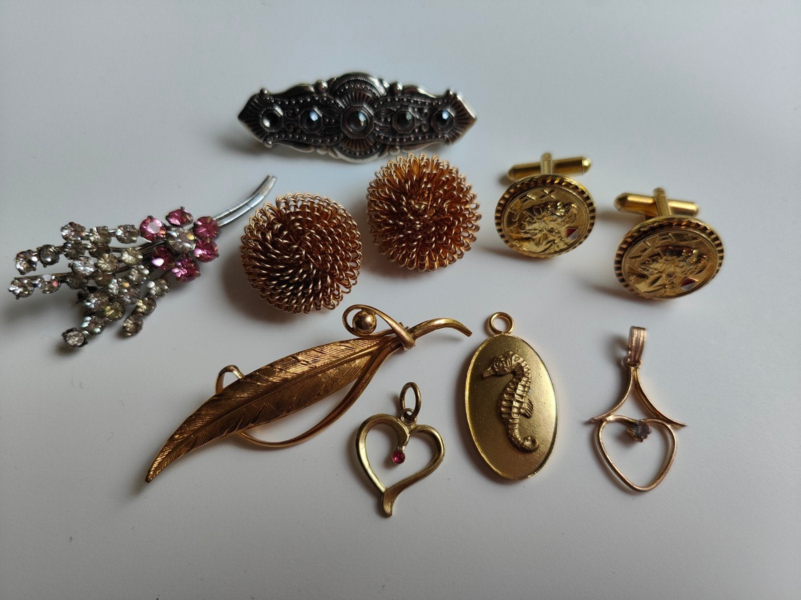 Gereserveerd Pro Nr 16. Diverse Vintage Sieraden Collectie, Overige materialen, 4 tot 7 cm, Gebruikt, Met strass