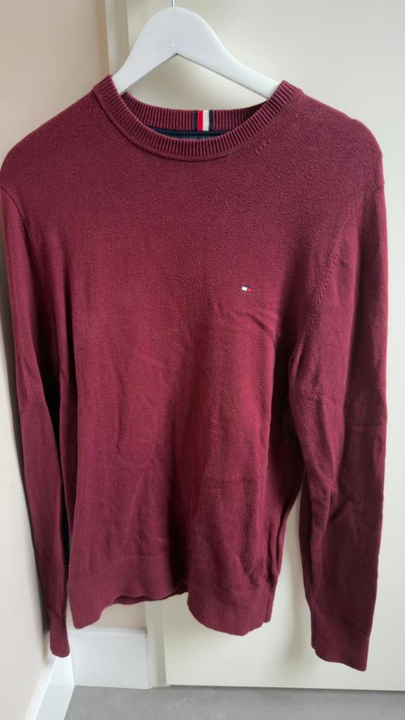 Tommy Hilfiger Pima Cashmere Trui Rood Maat S, Kleding | Heren, Ophalen of Verzenden, Zo goed als nieuw, Maat 46 (S) of kleiner