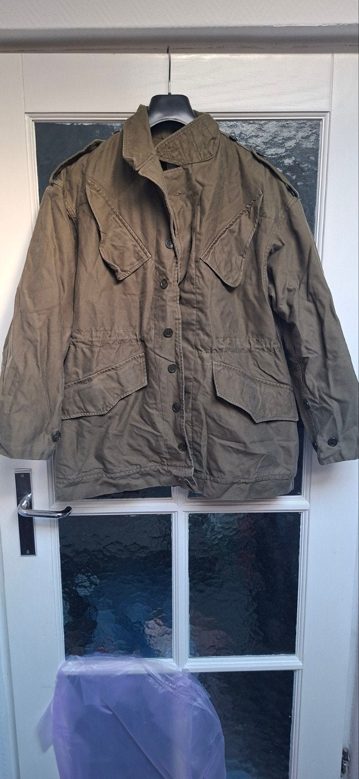 Originele Defensie Jas Oude Stijl - KL H.v.PUIJENBROEK, Ophalen of Verzenden, Landmacht, Nederland, Kleding of Schoenen