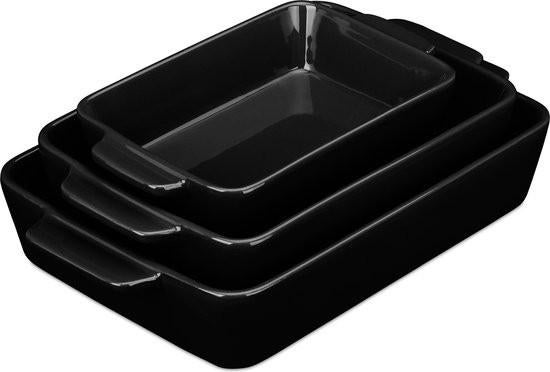 Relaxdays ovenschaal lasagne - set van 3 - tot ca. 300 C, Nieuw, Ophalen of Verzenden
