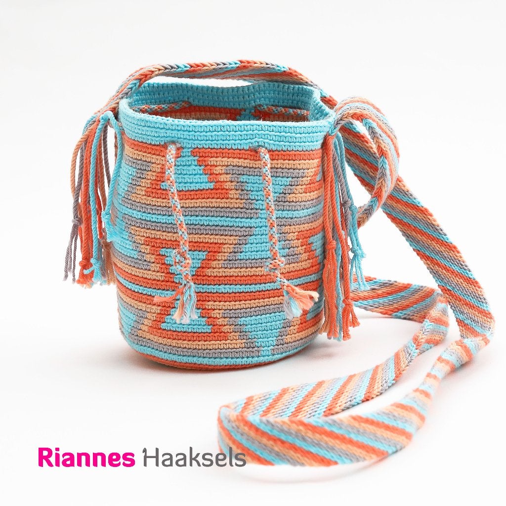 Mochila - tas - Boho - handgemaakt - Festival tasje, Ophalen of Verzenden, Nieuw, Blauw, Overige merken