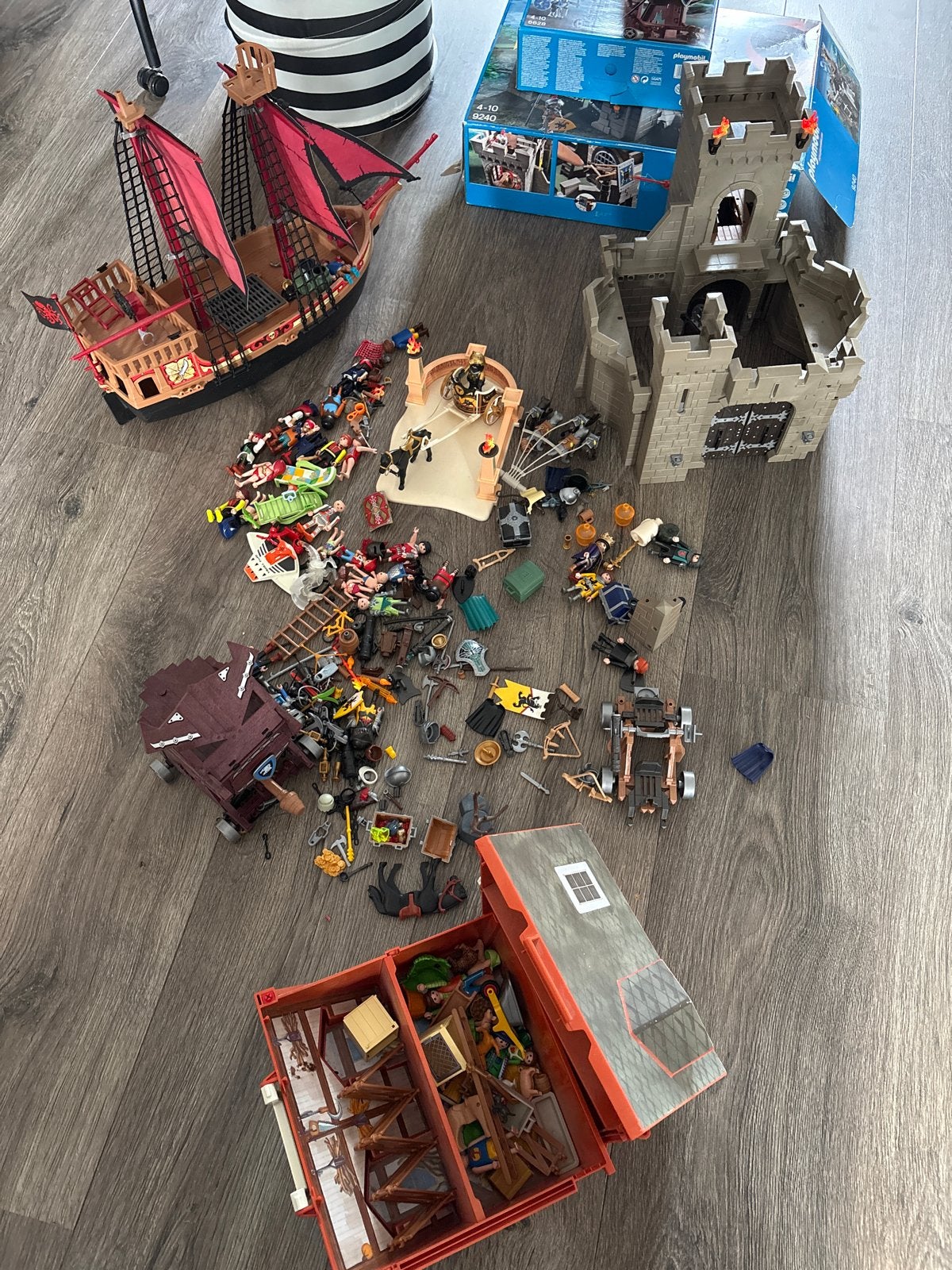 Grote Playmobil set: Kasteel, Piratenschip en meer!, Ophalen, Gebruikt