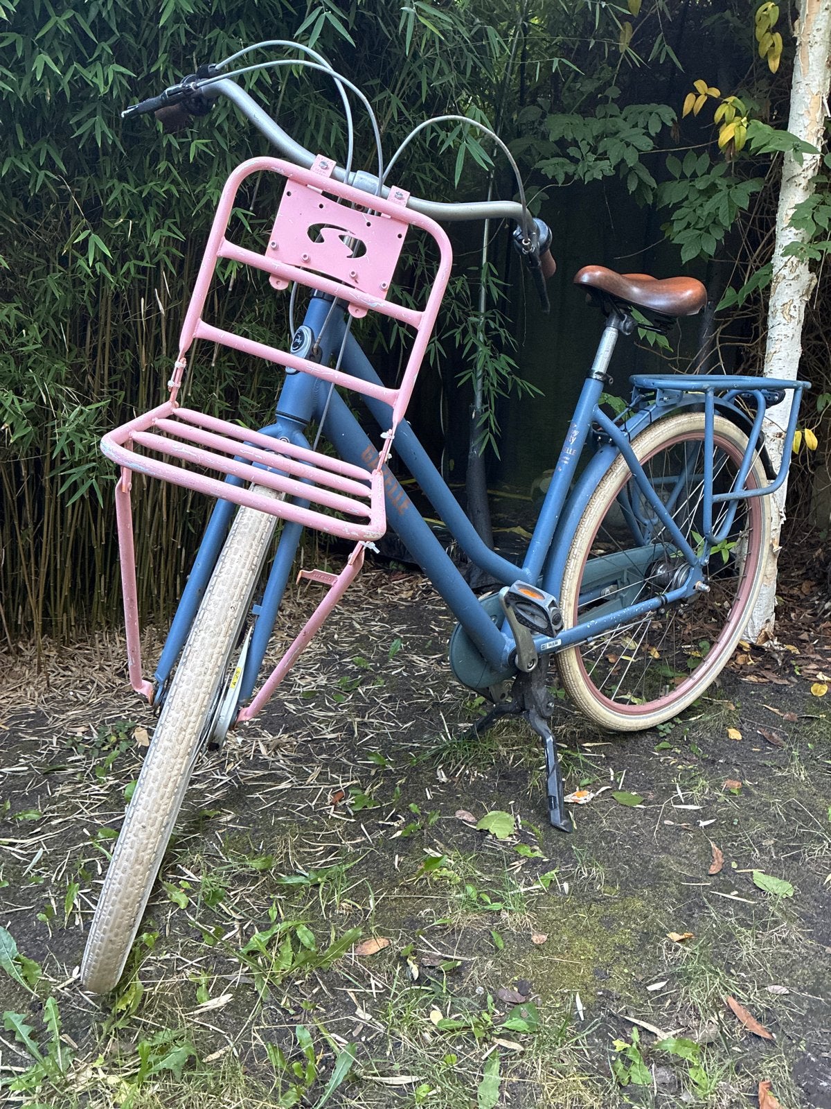 Gazelle Heavy Duty Transportfiets - Mat Blauw, Roze Details, Ophalen, Versnellingen, Gazelle, 53 tot 56 cm