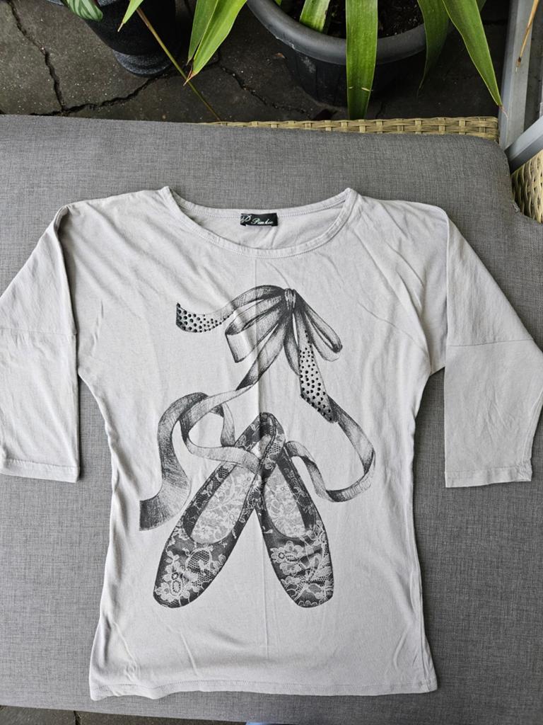 Pimkie shirt met driekwart mouwen en balletprint, Ophalen of Verzenden, Zo goed als nieuw, Pimkie, Lange mouw