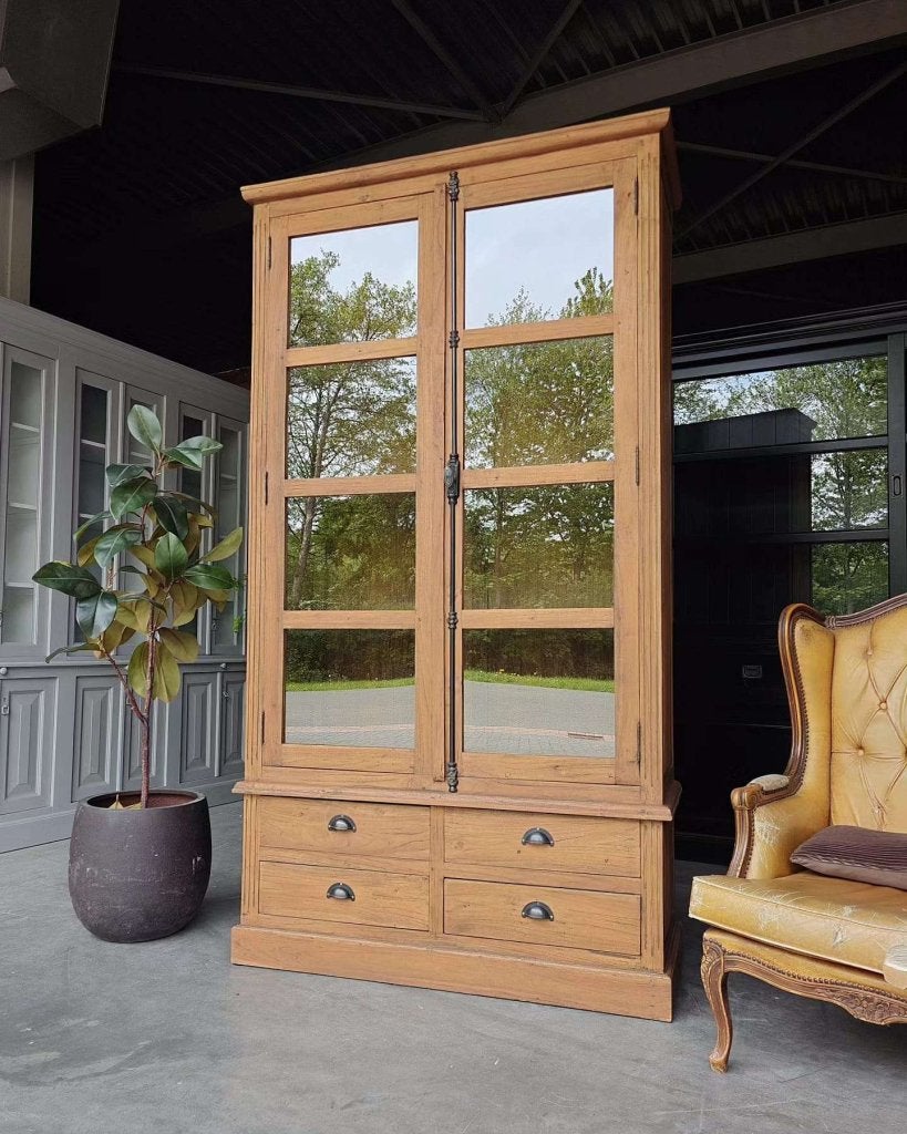 Stoere vitrinekast | Buffetkast - Reclaimed teakhout #4644