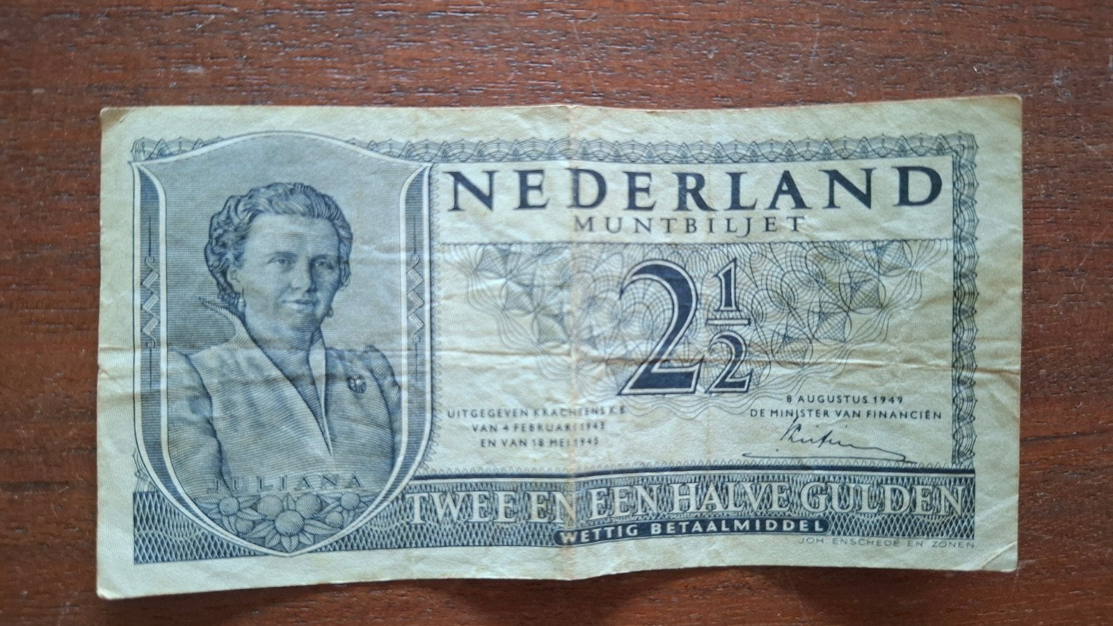 1949 - Nederland - Biljet Hfl. 2,50, Ophalen of Verzenden, 2½ gulden, Los biljet