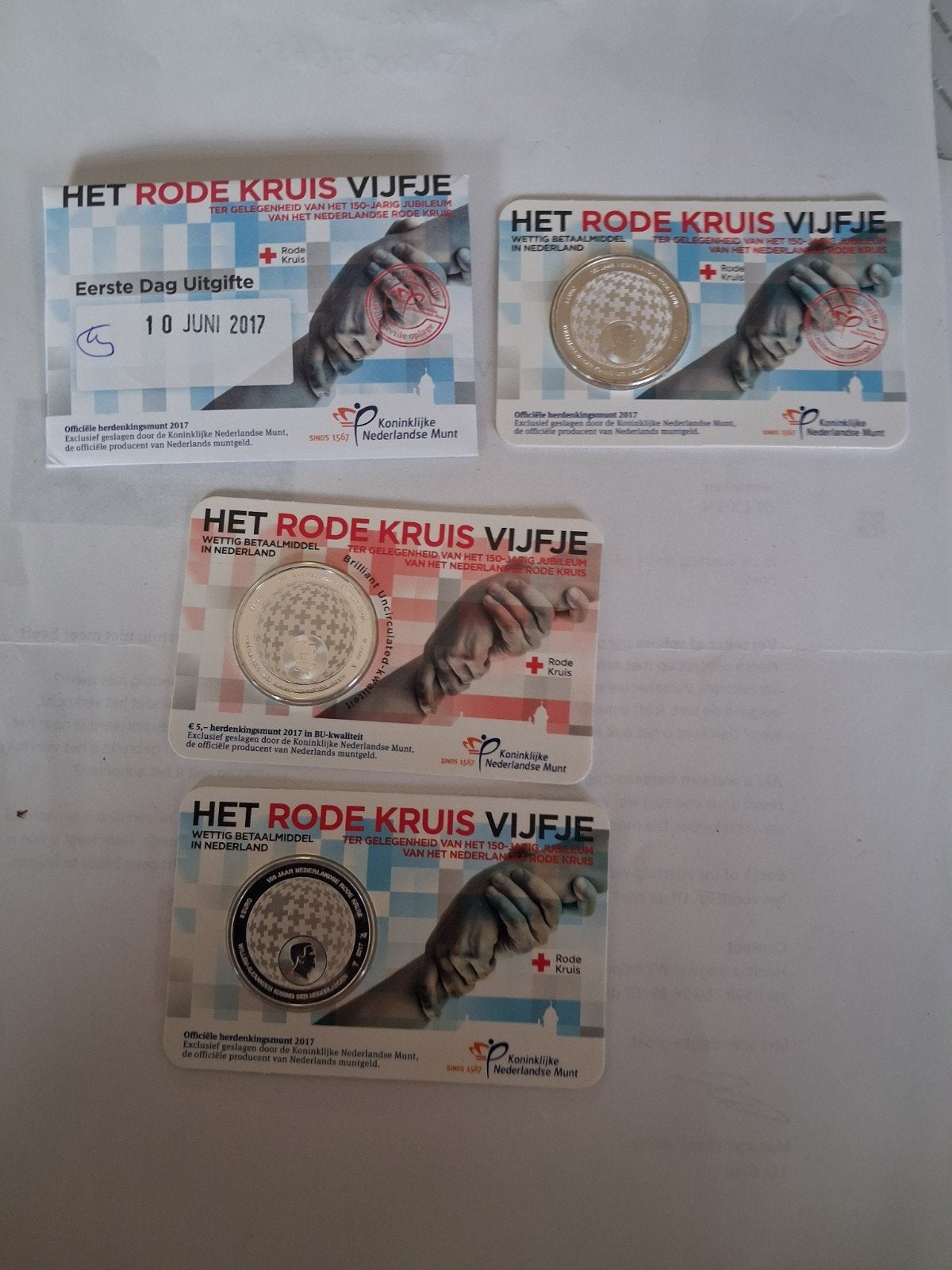 Complete set coincards Rode Kruis 2017, Ophalen of Verzenden, Koningin Beatrix, Euro's