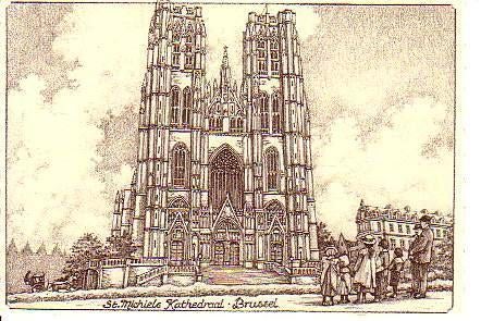 Ansichtkaart	Brussel	St. Michiels Kathedraal, Verzenden, 1960 tot 1980, Ongelopen, Brussel (Gewest)
