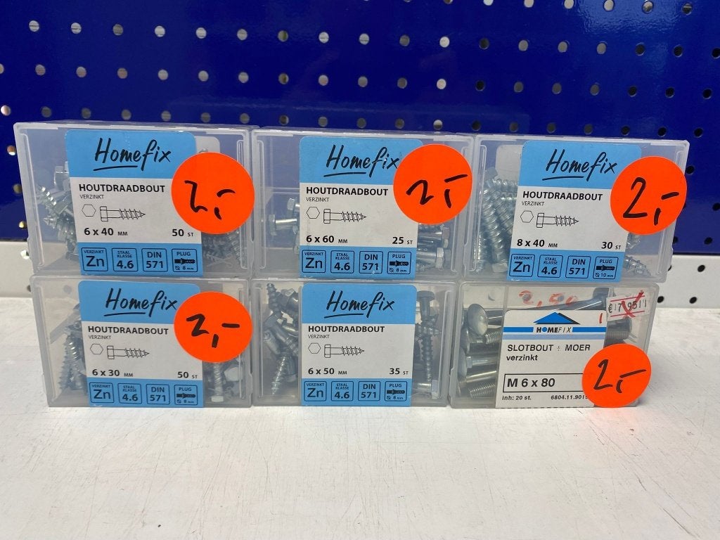 Houtdraadbouten in verschillende maten nr. 754, Ophalen, Nieuw, Minder dan 180 cm, Overige typen