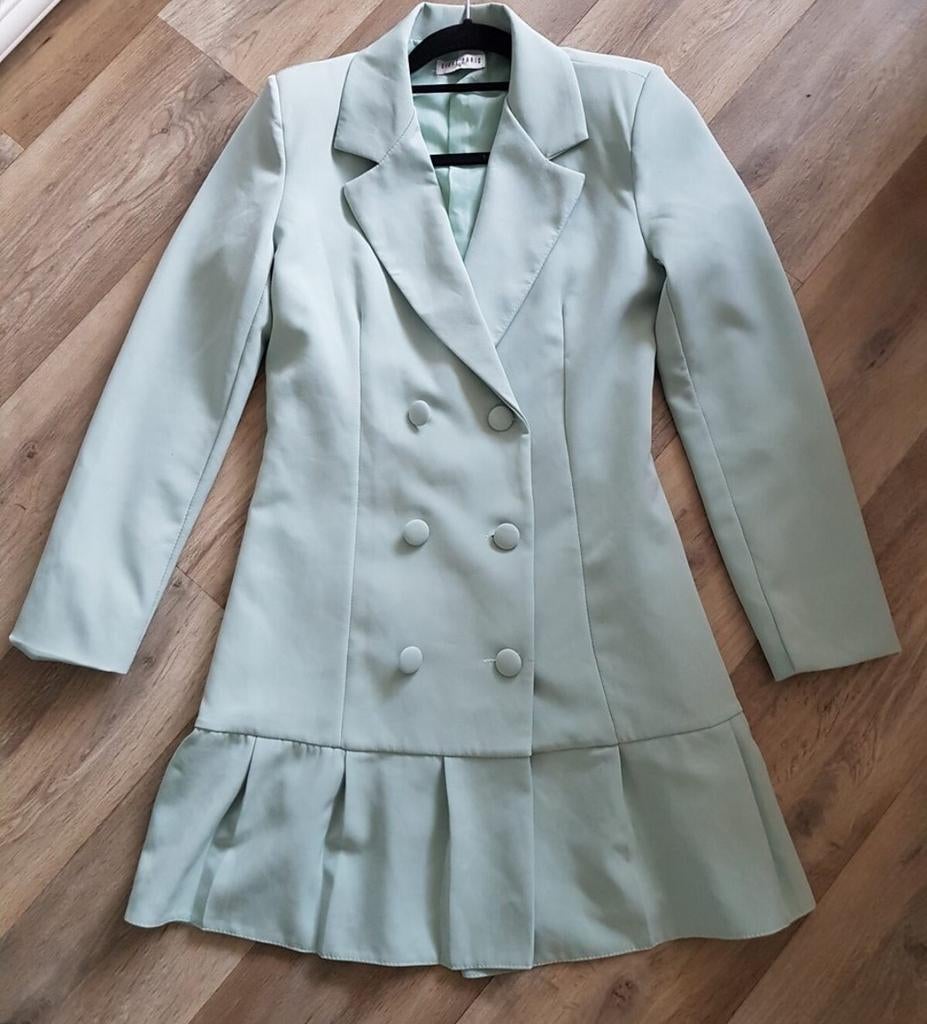 Mintgroene blazerjurk met dubbele rij knopen, Kleding | Dames, Sister Jane, Ophalen of Verzenden, Zo goed als nieuw, Maat 36 (S)