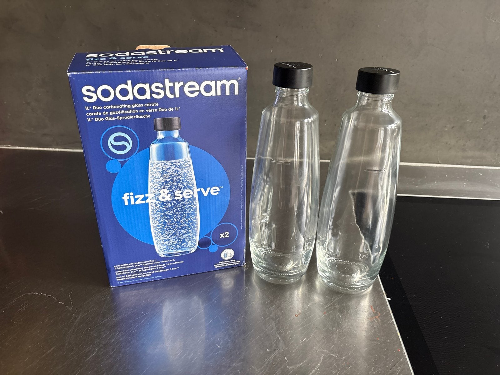 Sodastream Duo Glas Karaffen - 2x 1L Flessen, Ophalen of Verzenden, Nieuw
