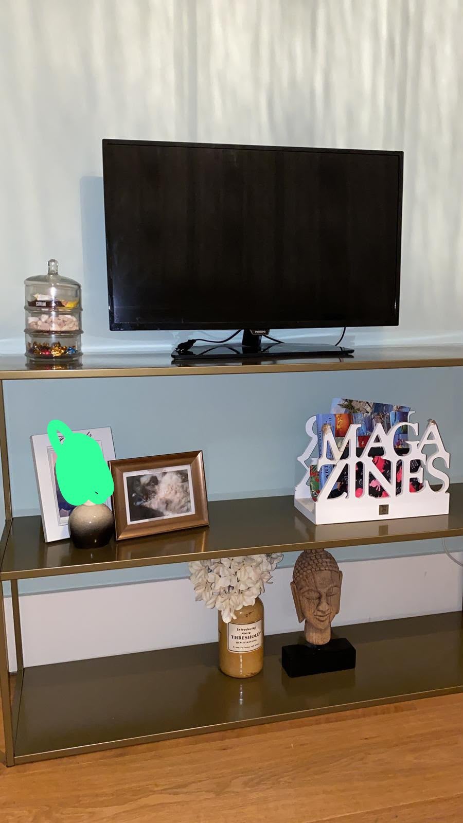 Sidetable goudkleurig, Huis en Inrichting, Kasten | Televisiemeubels, Ophalen, 50 tot 100 cm, Zo goed als nieuw, Minder dan 100 cm