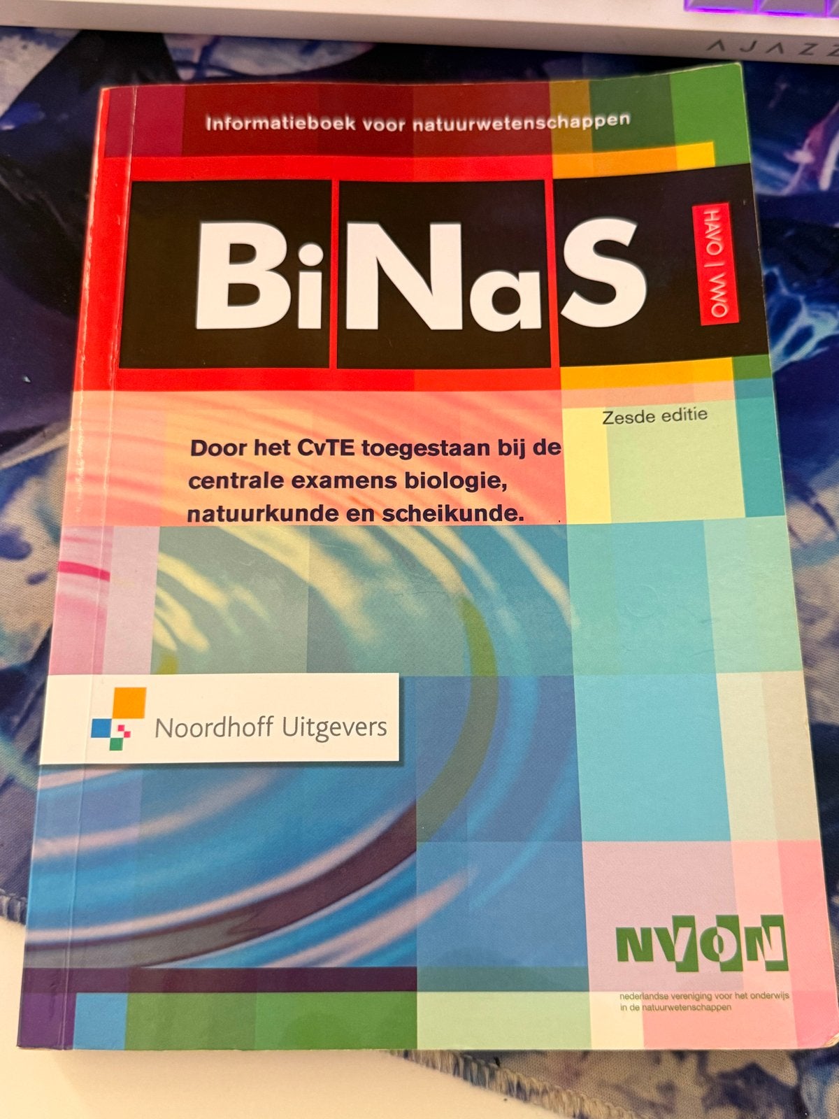 BiNaS 6e editie HAVO/VWO - Informatieboek natuurwetenschappe, Boeken, Schoolboeken, Ophalen of Verzenden, Gelezen, HAVO, Overige vakken