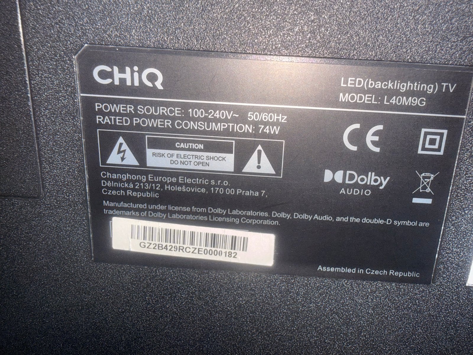 ChiQ L40M9G LED TV - Zo goed als nieuw, LED, 50 Hz, Zo goed als nieuw, 100 cm of meer