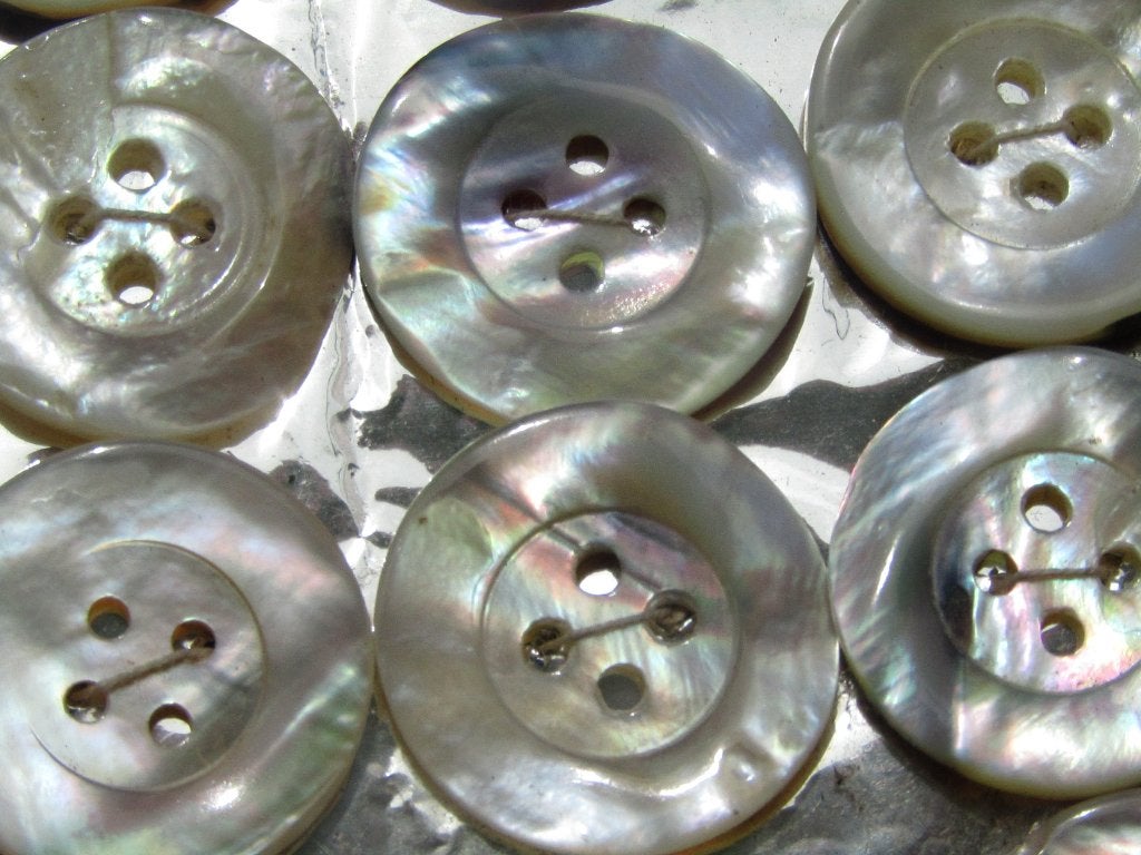Vintage Parelmoer Knopen - 19mm, Verzenden, Nieuw, Knoop of Knopen
