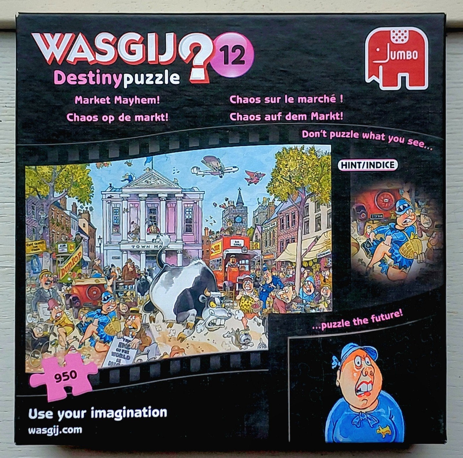WasGij Destiny puzzel 12 Chaos op de markt 1000 compleet, Ophalen of Verzenden, 500 t/m 1500 stukjes, Zo goed als nieuw, Legpuzzel