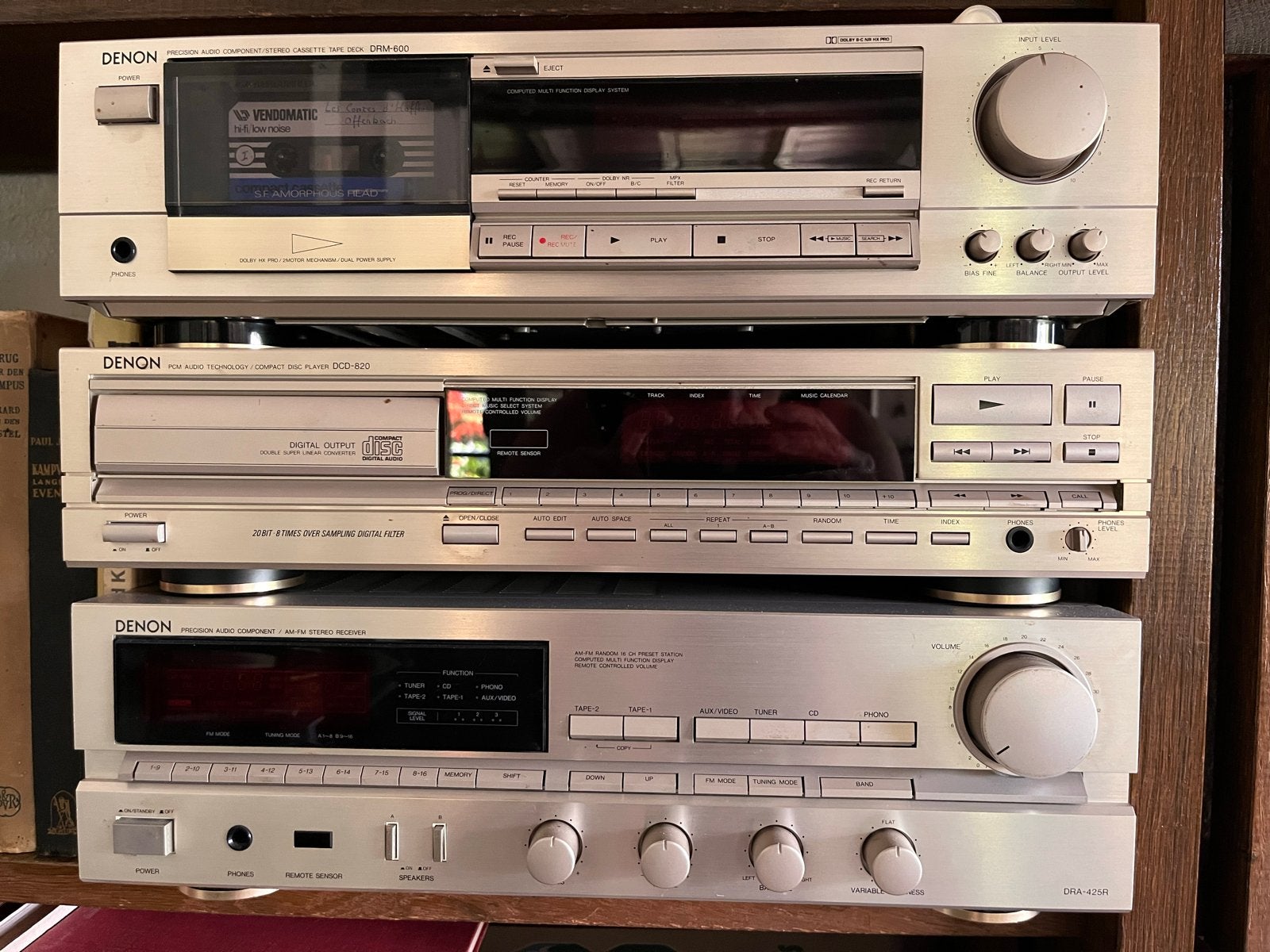 Denon Stereo Set: Cassettedeck, CD-speler, Receiver (DRA-425, Audio, Tv en Foto, Ophalen, Cassettedeck, Denon, Losse componenten