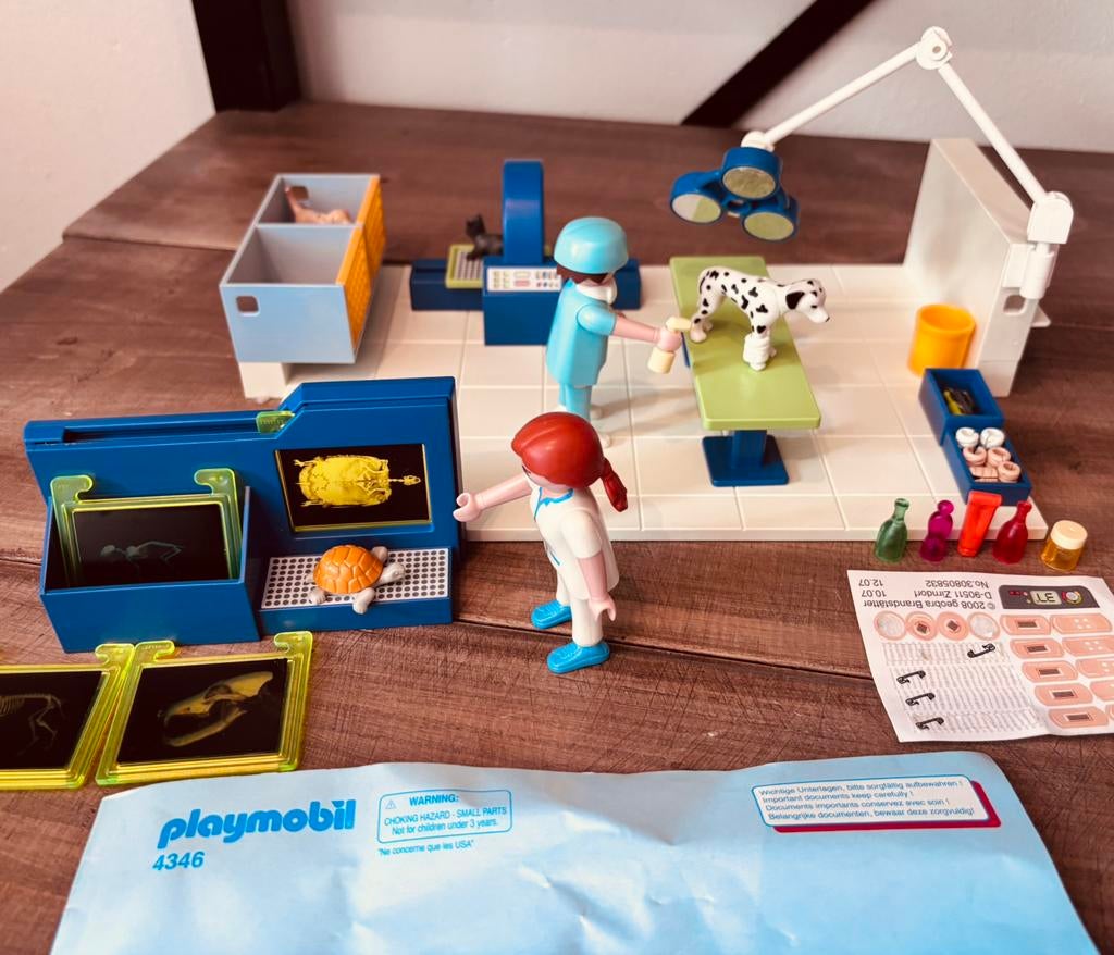 Playmobil 4346 Dierenkliniek!, Ophalen of Verzenden, Zo goed als nieuw, Complete set