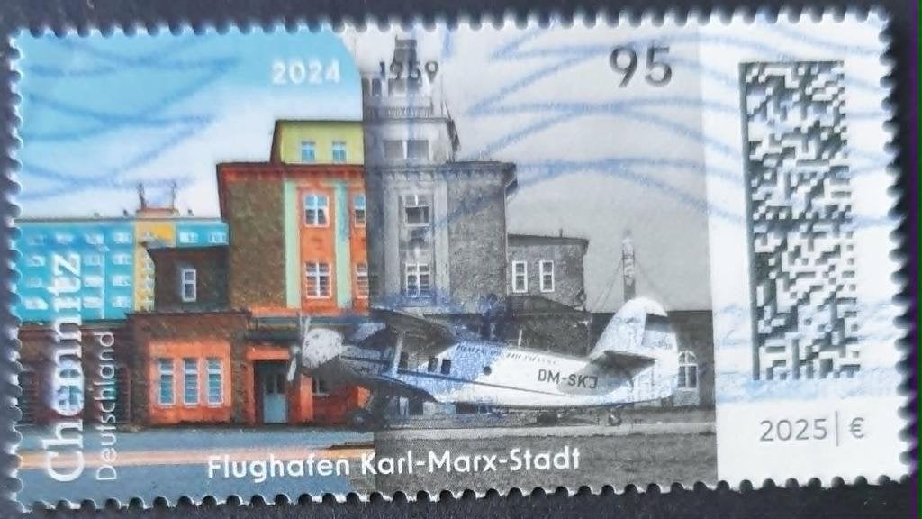 210-26 Duitsland 2025 / Flughafen Karl Marx Stadt, Postzegels en Munten, Verzenden, 1990 tot heden, Gestempeld