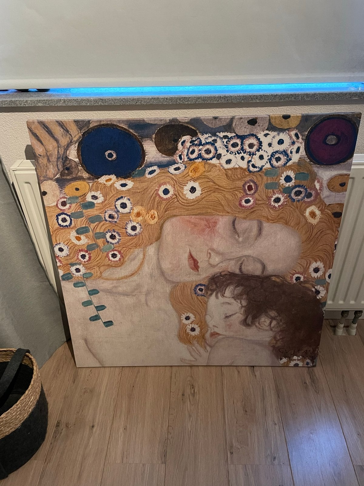 Gustav Klimt canvas 'De Kus' 90x90 cm, Ophalen, Doek, Portret of Personen, Klassiek