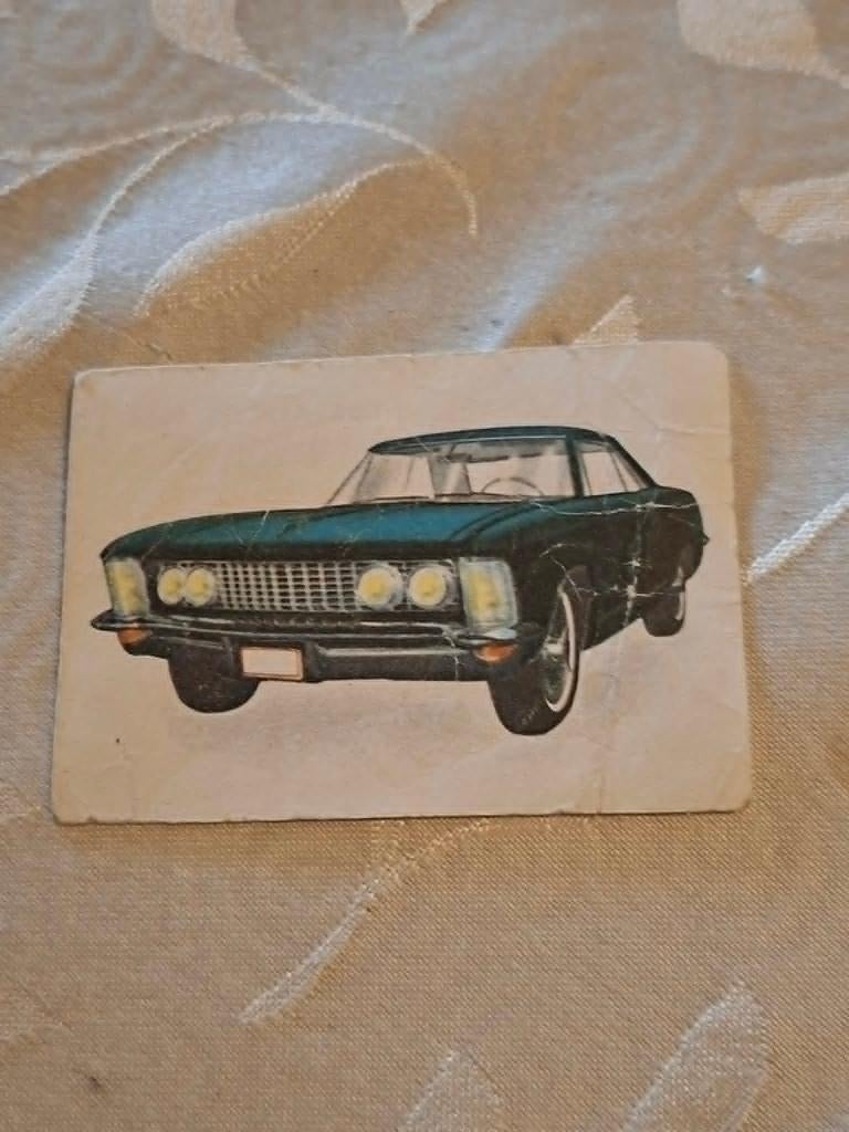 Prentje/Chromo : Buick Riviera/Chocolade Jacques, 1960 tot 1980, Gebruikt, Verzenden, Prent