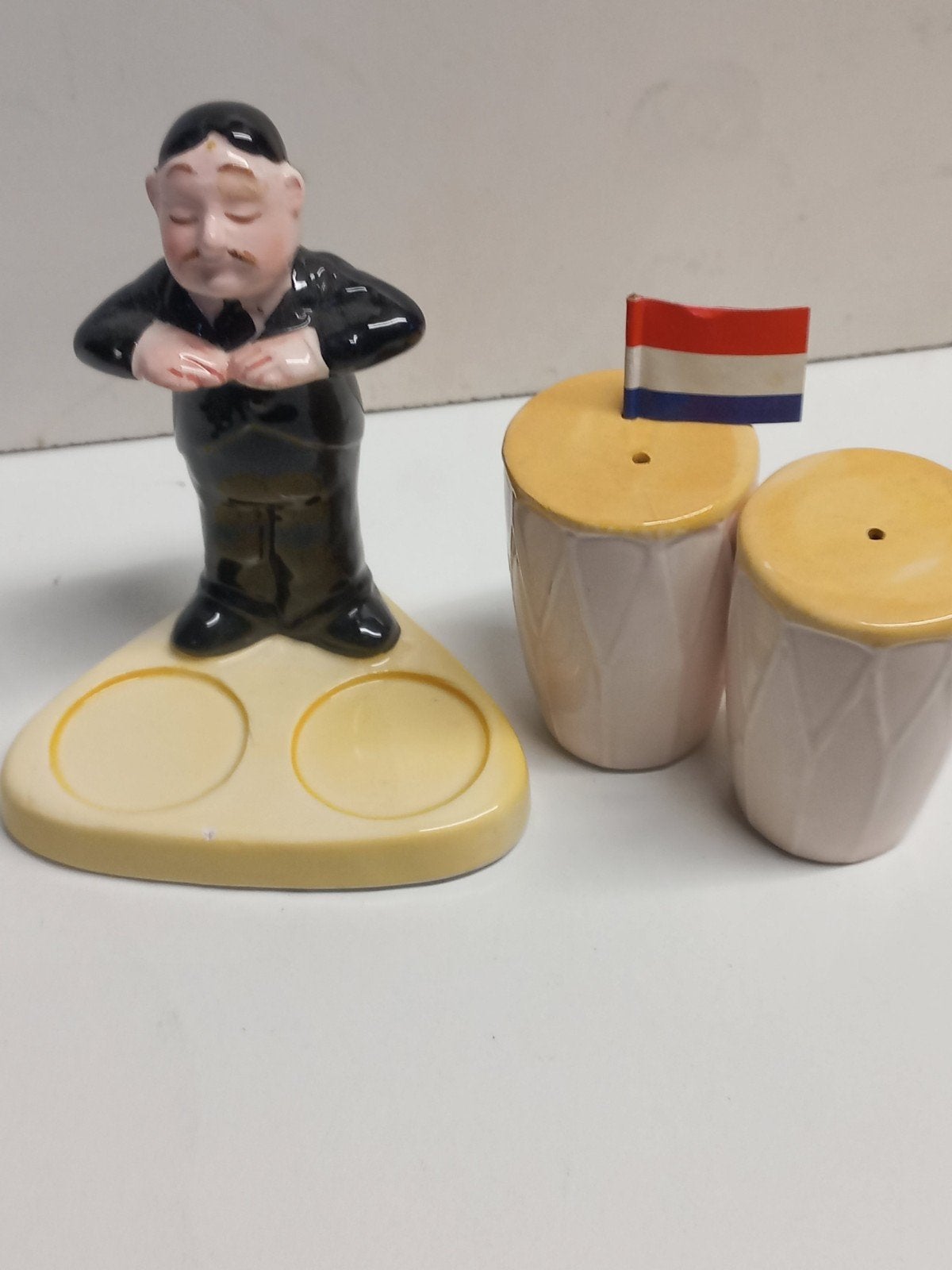 Vintage Zout- en Peperstel met Nederlandse Vlag, Antiek en Kunst, Ophalen of Verzenden
