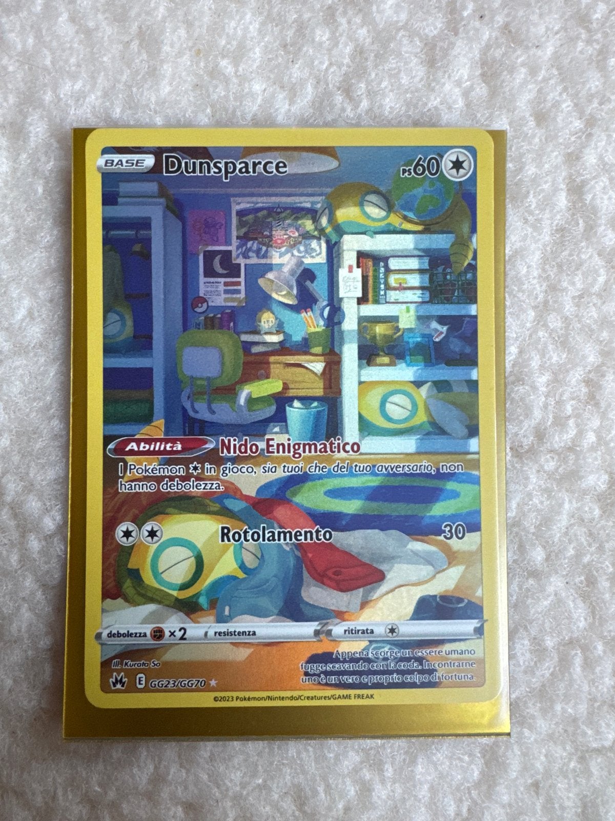 Dunsparce GG23/GG70 Italiaanse Pokémon Kaart, Ophalen of Verzenden, Zo goed als nieuw, Losse kaart