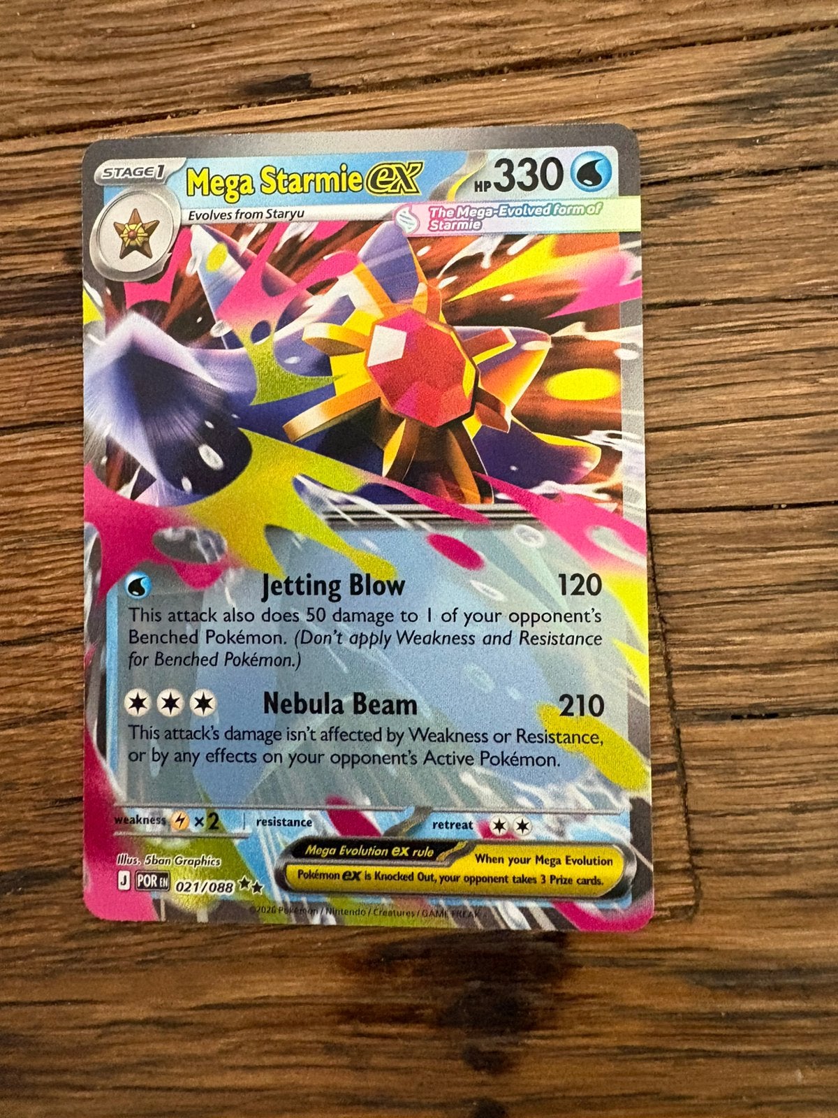 Pokémon Mega Starmie ex 021/088 Perfect Order, Ophalen of Verzenden, Zo goed als nieuw