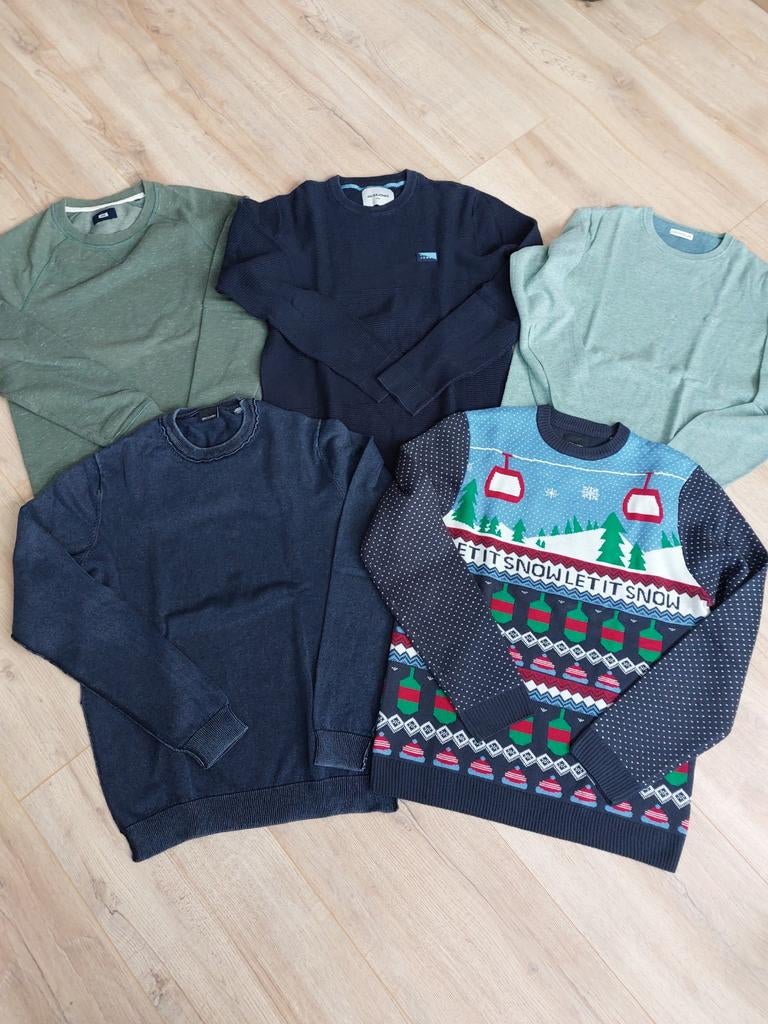 5 Heren Truien Maat S: Jack & Jones,Tom Tailor, Only &, Blauw, Ophalen of Verzenden, Zo goed als nieuw, Maat 46 (S) of kleiner