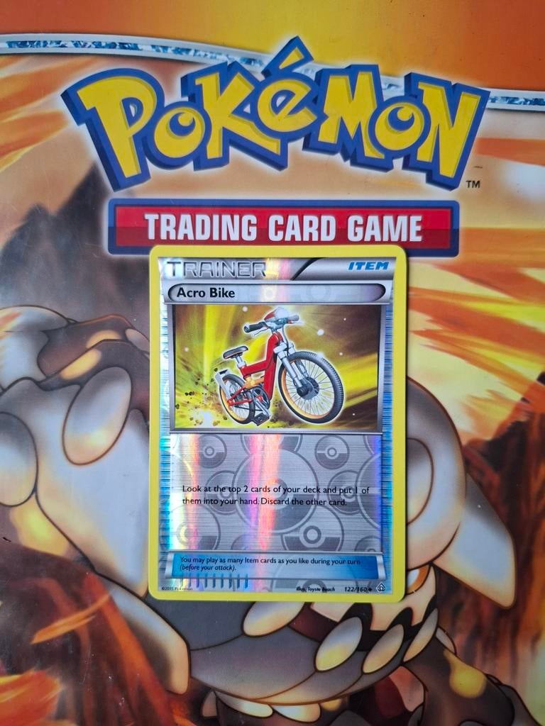 Acro bike 122/160 XY Primal Clash pokemon kaart reverse holo, Ophalen of Verzenden, Zo goed als nieuw, Losse kaart, Foil