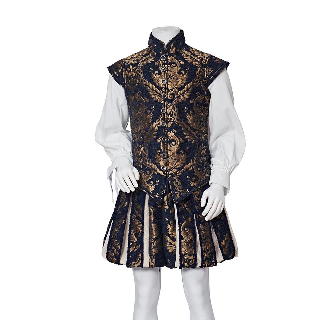 Blauw heren renaissance kostuum victoriaans middeleeuws oud, Kleding | Heren, Verzenden, Nieuw, Overige maten, Kleding