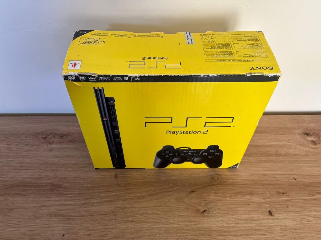 Sony PlayStation 2 Slim – Complete set in originele doos PS2, Spelcomputers en Games, Spelcomputers | Sony PlayStation 2, Zwart