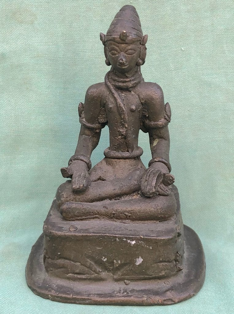 Boeddhabeeldje Indonesië Buddha, Antiek en Kunst, Handgemaakt, Ophalen of Verzenden, Indonesië, Brons
