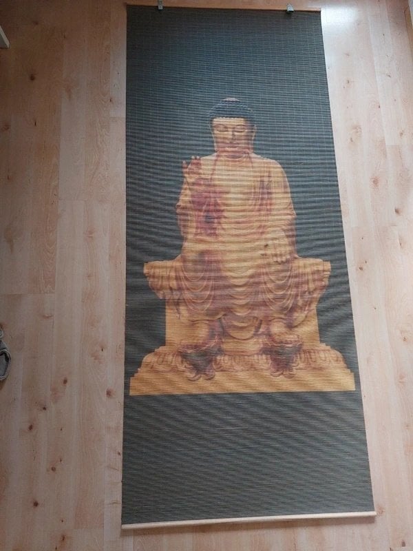Groot Boeddha wandkleed - Oosters decoratie, 180 cm, Oosters, Verzenden, 90 cm